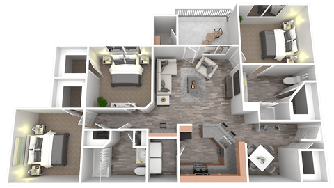 a floor plan of a two bedroom apartment with two bathrooms and a balcony
